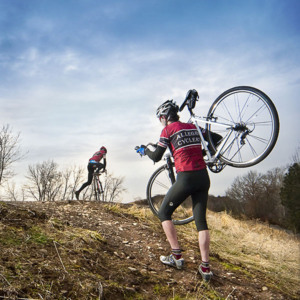 Bikers on trail